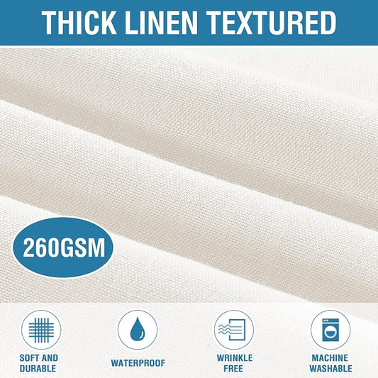 H.VERSAILTEX Linen Textured Table Cloths 54 x 70 Inch Premium Solid Tablecloth Spill-Proof Waterproof Table Cover for Dining Buffet Feature Extra Soft and Thick Fabric Wrinkle Free, Beige