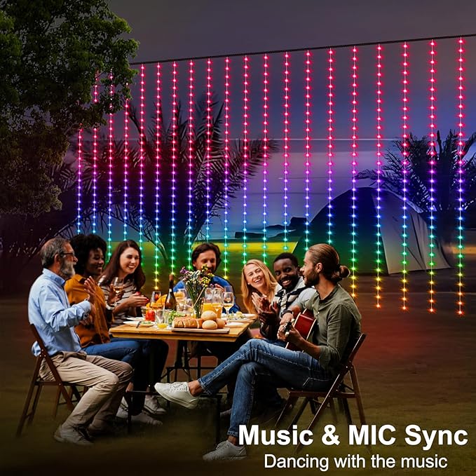 Smart Color Changing Curtain Lights RGB 5050 Built in Chip with App Remote | 600 LED Curtain Lights 20Ftx10Ft Compatible with Alexa, Music Sync, Timer Plug in for Christmas Wedding Backdrop Decor