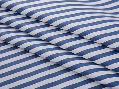 LIBERECOO Vinyl Tablecloth with Flannel Backing, Blue Stripe 60 x 84 Inch Rectangluar Tablecloths Stain-Resistant Waterproof Plastic Table Cover for Indoor/Outdoor
