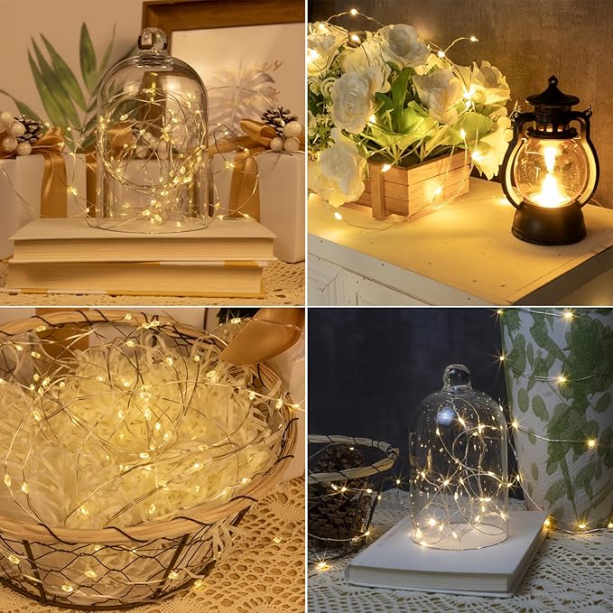 Fairy Lights Plug in,200FT 600LEDs Waterproof Led String Lights,8 Modes Remote Twinkle Light for Outdoor Indoor Christmas Wedding Birthday Garden Party Decorations,Silver Wire,Warm White