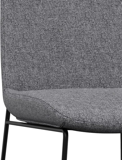 SIMPLIHOME Hayley Vegan Leather Dining Chairs in Cream (Set of 2) | Modern minimalist dining chairs with a metal sled base and a cushioned seat; kitchen or side chairs.