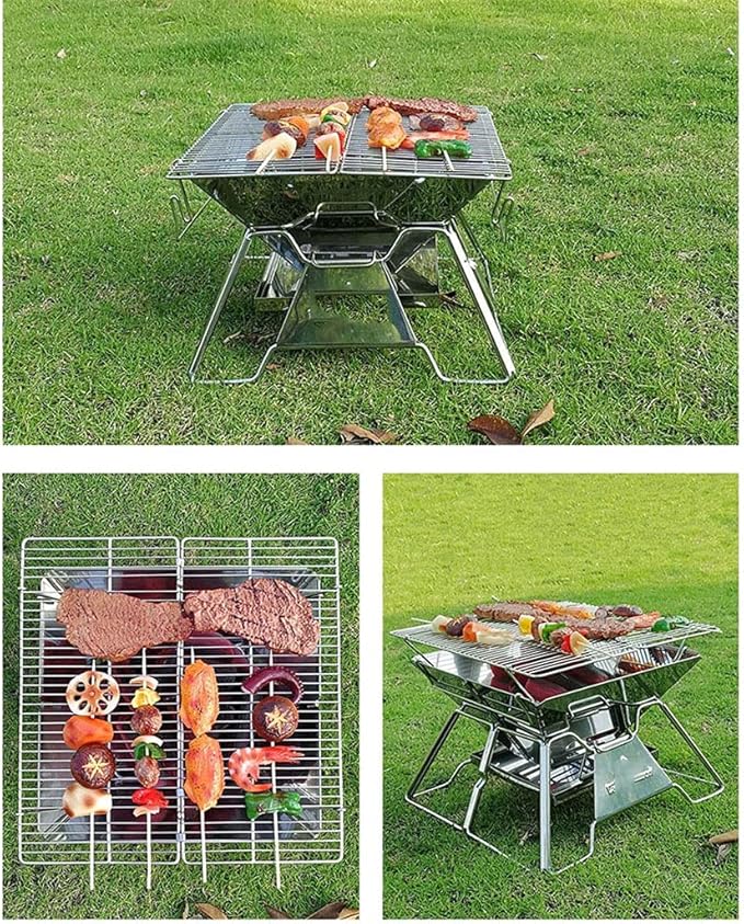 YYDS Charcoal Grill Stainless Steel Barbecue Rack Can Be Foldable and Adjustable Charcoal Rack Suitable for Outdoor Campers and Barbecue Lovers BBQ Grill (Color : A)