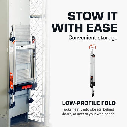 Little Giant Ladders, Jumbo Step, 2-Step, 2 foot, Step Stool, Aluminum, Type 1AA, 375 lbs weight rating, (11902), Silver