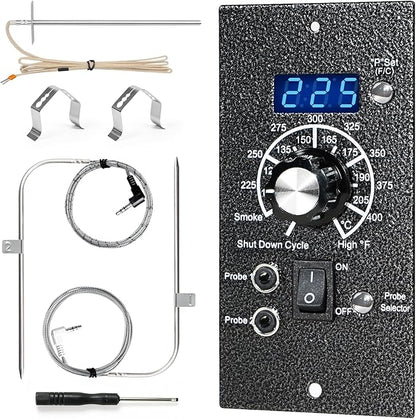 Upgraded Digital Thermostat Controller Replacement Control Panel Pro PID Board Parts F/C Temperature Mode for Traeger Wood Pellet Grills with Temperature Meat Probe RTD Sensor BBQ Accessories
