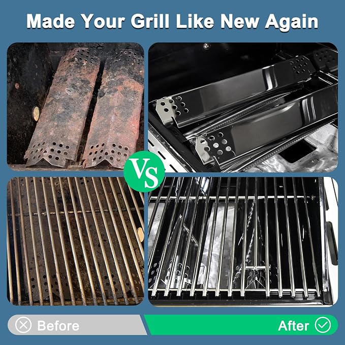 Replacement Parts for Nexgrill 720-0864M, 2 Pack Heat Shields, Grill Burners and Ignitor, Grill Grates for Nexgrill Evolution 720-0864M 2-Burner Gas Grill