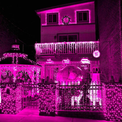 164 FT 500 LED Pink String Lights, Plug in Fairy Lights with 8 Modes, Waterproof Twinkle Light for Bedroom, Christmas Tree, Valentine's Day, Wedding Party, Halloween Decor