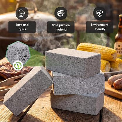 XUDAKAIXIN Grill Cleaning Bricks, Pumice Griddle Cleaning Stone Removing Stains for Grill,Plattop Griddle,Sink,Cookwares,Floor,Countertop(4-Pack Pumice Stones)