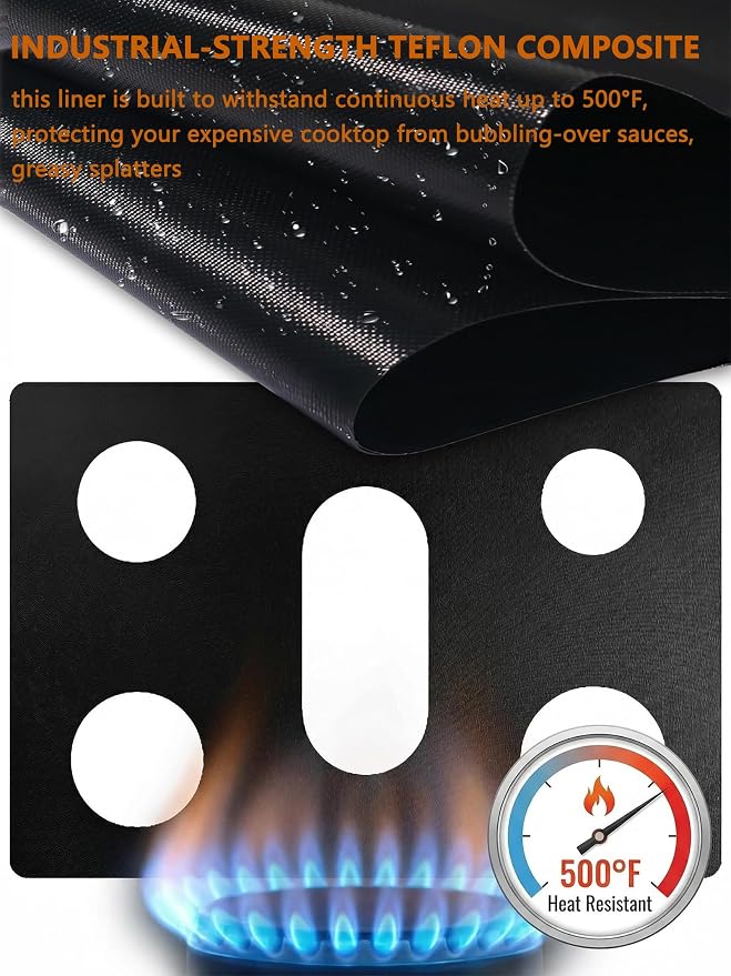 2 Pcs Stove Top Protector for LG 30" Gas Range | DIY Cut Fits Stove Guard Liner Protector 5-burner Layout, Non-Stick, Reusable, Dishwasher Safe, Splatter Cover