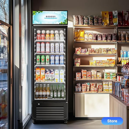 BODEGACOOLER Commercial Beverage Refrigerator, 300 Cans & 160 Bottles, Display Refrigerator For Beer,Soda, Merchandiser Refrigerator with Soft LED Light For Kitchen, Office, Garage, Gym,Man cave,Shop