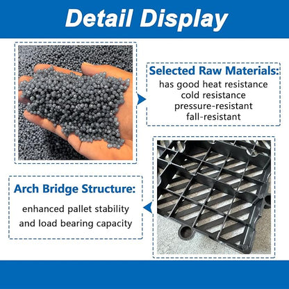 Plastic Pallets, Lightweight Moisture-Proof Waterproof Floor Pallet, Breathable Grid Ventilation Storage Pad, Applicable to Indoor and Outdoor, Garages, Kitchen, Basement (6 Pcs 11.8 * 23.6 * 1.18)