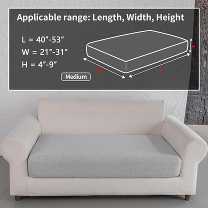 OHSIO Couch Cushion Covers for Sectional Sofa, Stretch Soft Sofa Slipcovers Washable Wear-Resistant Universal Furniture Protector for Living Room(1 Piece Loveseat Cover, Light Gray)
