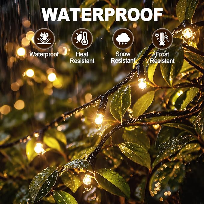 Solar String Lights Outdoor 2 Pack Total 66FT 200LED Solar Fairy Lights Waterproof 8 Modes Twinkle Solar Lights for Patio, Garden Yard Party Wedding Tree Christmas Halloween Decoration, Warm White