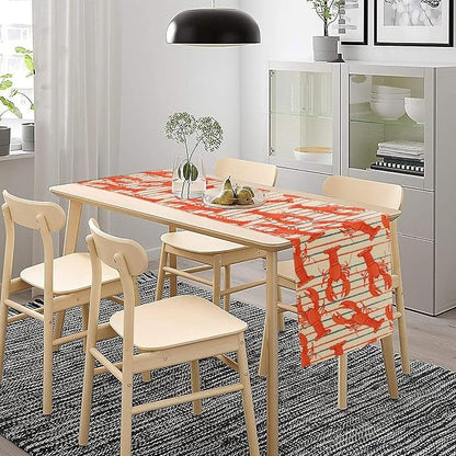 Crawfish Boil Table Runner Retro Lobster Style Print Seafood Boil Themed Birthday Party Kitchen Dining Home Decoration 13x90 Inch
