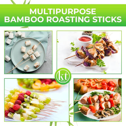 100pcs 18" long Bamboo Skewers Sticks for BBQ Kabob Grilling Barbecue Marshmallow Roasting Stick 4mm Thick Wooden Skewer Smore Sticks Craft (18 inch) (Pack of 3)