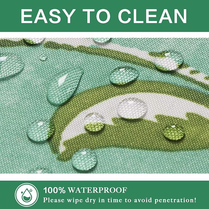 UMINEUX 60" Outdoor Round Tablecloth with Umbrella Hole and Zipper | Spring/Summer Waterproof Round Patio Table Cover for Picnic/BBQ/Garden, Green Flower