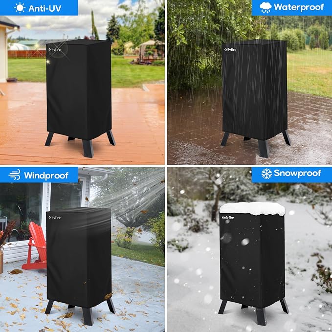Onlyfire 30 Inch Electric Smoker Cover for Masterbuilt Smoker, Heavy Duty | 20.6" L x 19.9" W x 39.6" H, Waterproof Vertical Electric Smoker Cover, Outdoor Smoker Grill Covers
