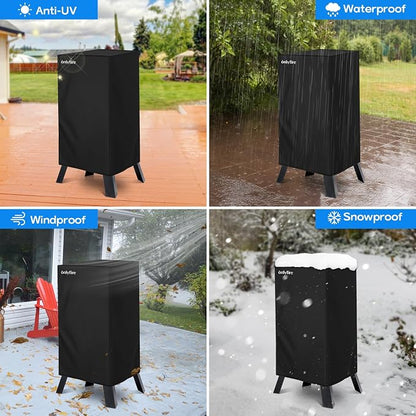 Onlyfire 30 Inch Electric Smoker Cover for Masterbuilt Smoker, Heavy Duty | 20.6" L x 19.9" W x 39.6" H, Waterproof Vertical Electric Smoker Cover, Outdoor Smoker Grill Covers