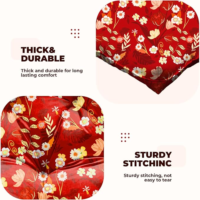 DANGHOOGY Wicker Chair Cushions, Waterproof Outdoor Loveseat Cushions for Patio Furniture, Tufted Wicker Furniture Cushions, 1 Loveseat and 2 U-Shaped Cushions (Black Floral)