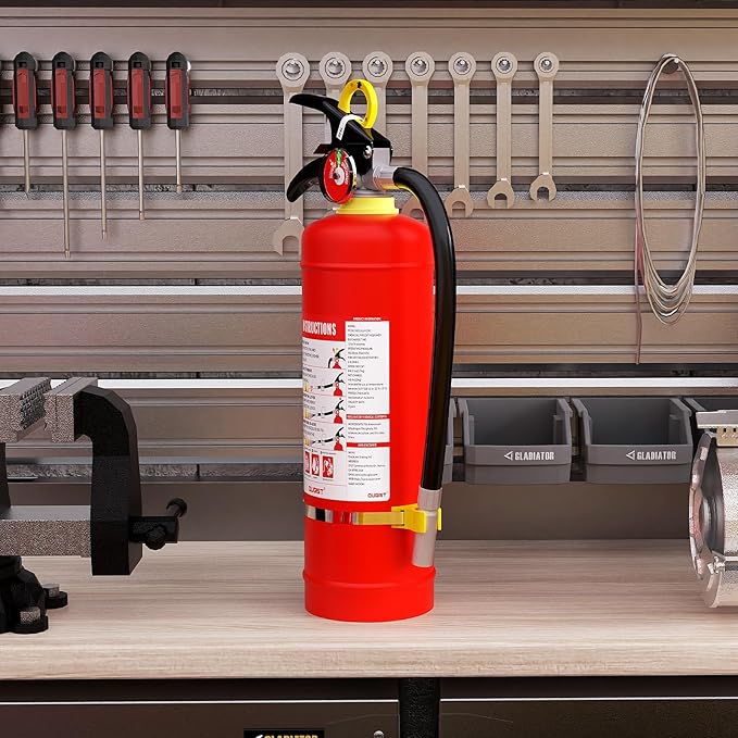 Ougist ABC Dry Chemical Fire Extinguisher, 5 lb – 2-A:10-B：C Rated for Home, Office & Vehicle, Quick Release, Easy-Grip Handle, Ideal for Electrical & Grease Fires, Car Extinguisher, Model FF2KG