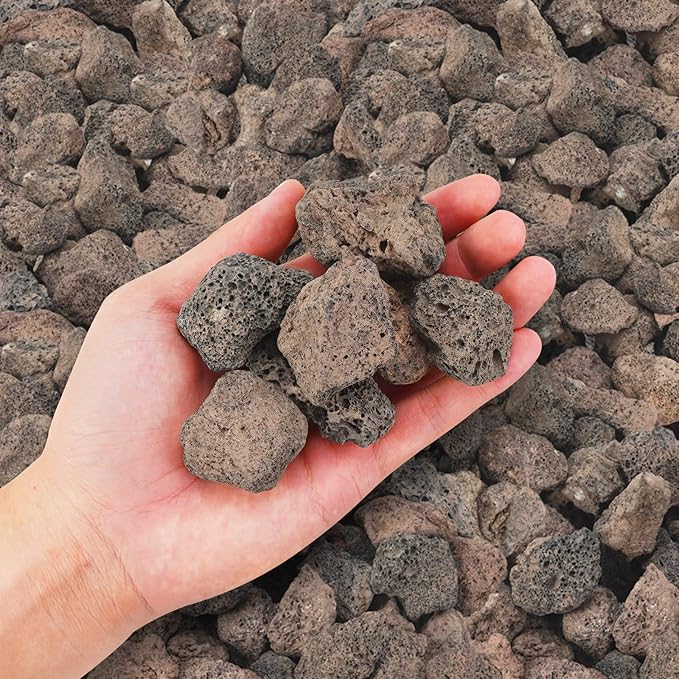 GasSaf 10 Pounds Black Lava Rocks for Fire Pit, Gas Fireplace, Gas Fire Tables, Gas Log Set, Fire Bowls, Decorative Landscaping Rocks for Indoor and Outdoor (1.2-2 Inch)