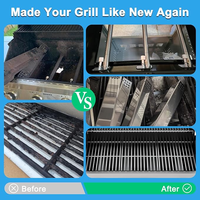 Replacement Parts for Monument Grill 35633 41847NG 24367 24633, A0212926 Main Burner & D010012307 Flame Tamer & A0212804 Cooking Grid & Grease Tray & Igniter for 35633 Monument Grill