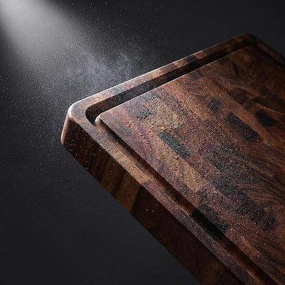 Babilonia Walnut Cutting Board - 17" x 13" x 1" Professional and Heavy Duty Non Toxic Wood Chopping Board, Wooden Charcuterie Boards & Butcher Block with Handles (Oil Bottle Included)