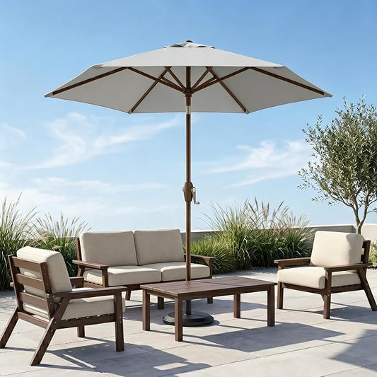 7.5ft Patio Umbrella, Outdoor Table Market Umbrella with Smooth Crank Lift, 6 Windproof Fiberglass Ribs, UPF50+ UV Protection for Deck, Pool, Garden and Backyard