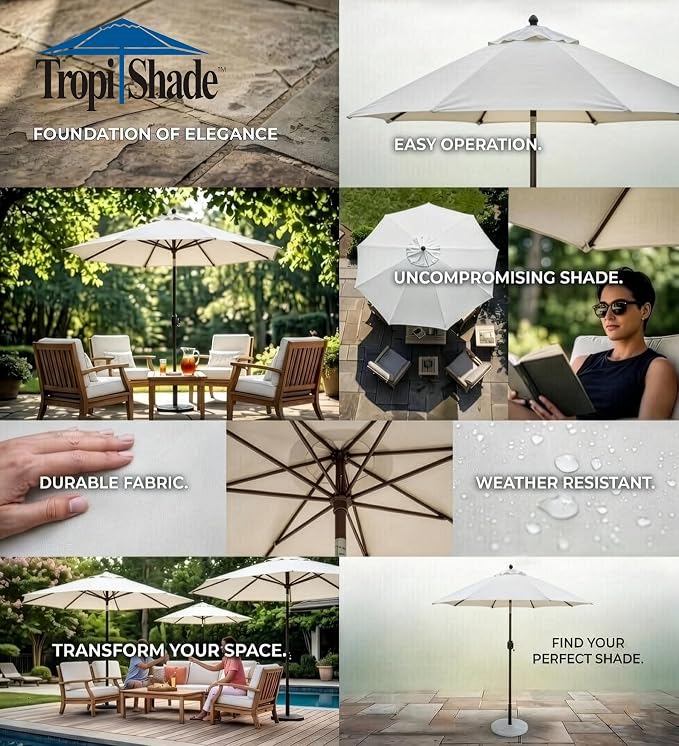 9 ft Umbrella with Antique White Color Polyester Cover