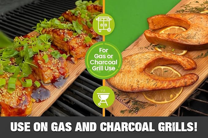 Bigger 13 PK, Cedar Planks for Grilling Salmon,11"x 5" Better Smoking, Add Smoky Flavor to Salmon, Veggies, Restaurant Quantity