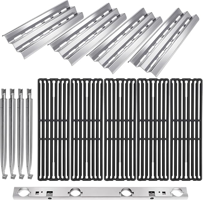 Hiorucet Grill Parts for Broil King 9561-54, 9561-57, 9561-64, 9561-67, Imperial XLS, Regal 420, Regal 440, Regal 490, Grill Grates, Heat Plates, Burner Tubes, Cross-Over Burner for Broil King Parts