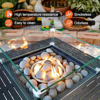 GasSaf 20 Pounds Black Natural Tumbled Stones Round Lava Rock Pebbles for Fire Pit, Gas Fireplace/Fire Tables, Gas Log Set, Fire Bowls, Decorative Landscaping Rocks for Indoor and Outdoor (2-3 Inch)