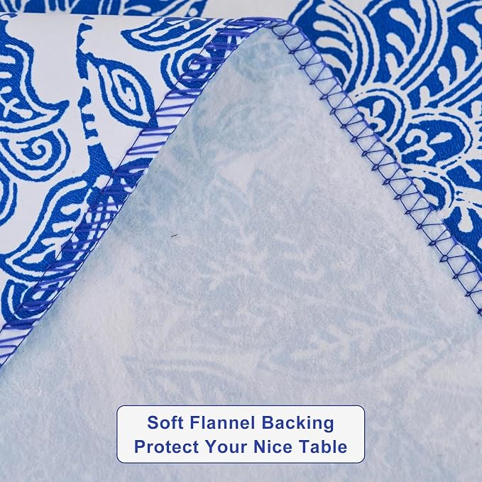 LIBERECOO Heavy Duty Vinyl Tablecloth with Flannel Backing Waterproof Oil-Proof Plastic Table Cloth Stain-Resistant Wipeable Rectangle or Square Table Cover for Indoor and Outdoor 54 x 54 Inch