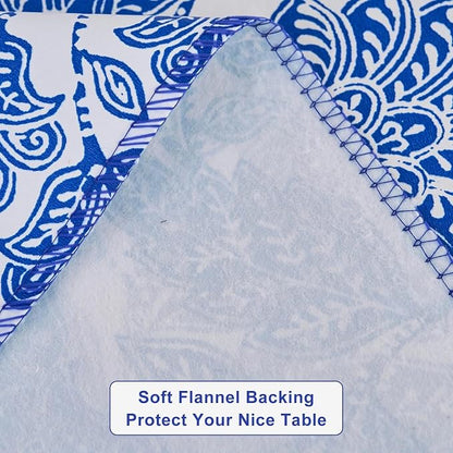 LIBERECOO Heavy Duty Vinyl Tablecloth with Flannel Backing Waterproof Oil-Proof Plastic Table Cloth Stain-Resistant Wipeable Rectangle or Square Table Cover for Indoor and Outdoor 60 x 84 Inch