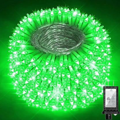 340 LED 90FT Christmas String Lights Outdoor, 12 Pro Modes and Timer Memory & Brightness, Plug in Outdoor Waterproof Clear Wire Twinkle Light for for Xmas Yard Tree Wedding Party Decor (Green)