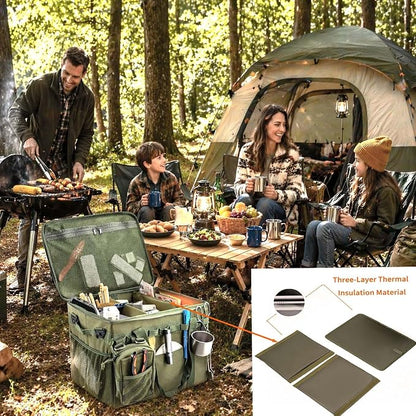 40L Camping Storage Bag Waterproof 600D Foldable Camp Box Organizer Modular Gear Kitchen Carry Case | 40L waterproof 600D camping storage bag with removable dividers. Foldable outdoor gear & kitchen box for trunk organizer