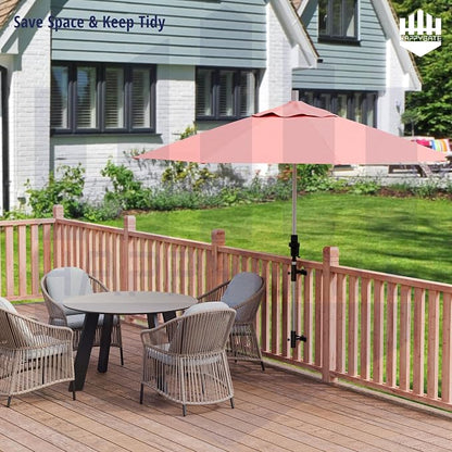 Patio Umbrella Stand for Deck Railing, Adjustable Patio Umbrella Holder Outdoor Umbrella Base, Fixed Clip Umbrella Stand Outdoor Base Parasol Holder for Deck, Outdoor Courtyard, Balcony