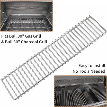 47004 Grill Warming Rack for Bull 30" Grill Heavy Duty 304 Stainless Steel Grill Replacement Part Accessories for Bull Angus Outlaw Lonestar 4 Burner & Bison Charcoal BBQ Grills