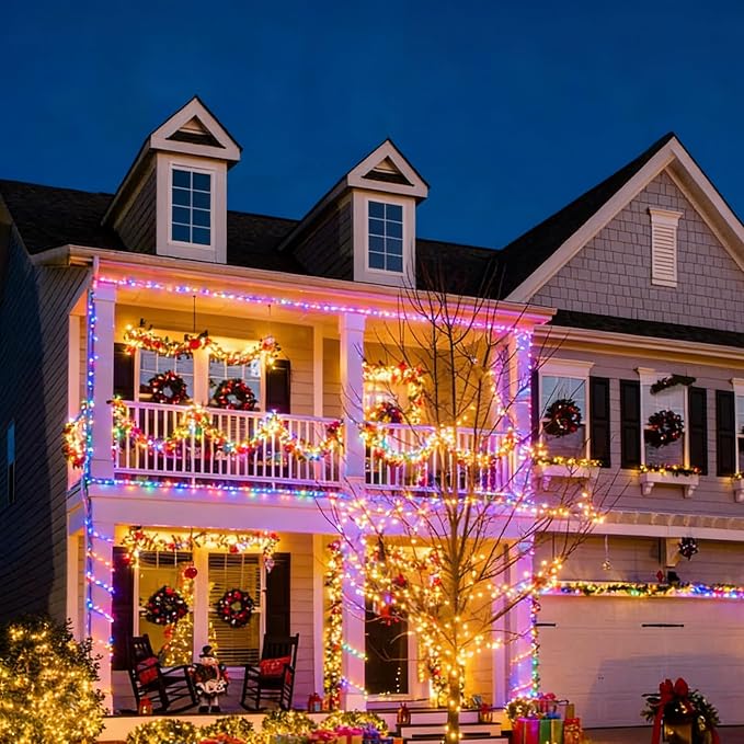 100LED 33FT Multicolor Christmas Mini String Lights,Plug in Waterproof Connectable LED Fairy Lights,Indoor & Outdoor Christmas Tree Lights for Home Party Garden Yard Bedroom Decor