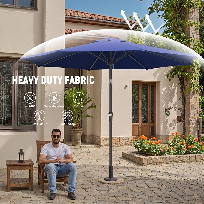 Outdoor Patio Umbrella, 8 Ribs Market Table Umbrella