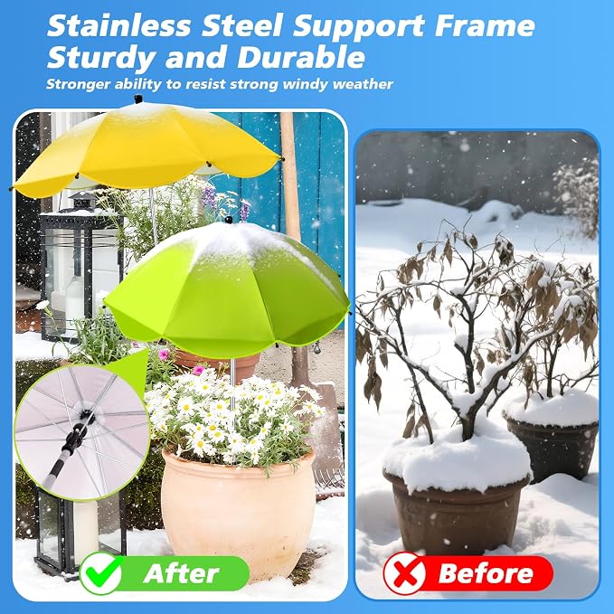 6 Pcs Plant Umbrellas for Outdoor Plants, 2/3/4/6 Pcs Available, Potted Garden Bedst Umbrella Shade with Adjustable Angle to ‌Defend Plants From Direct Sunlight