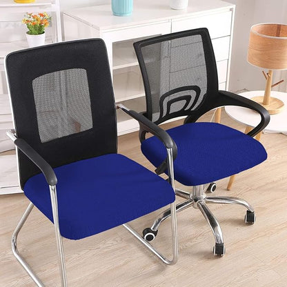 Smiry Office Computer Chair Seat Covers for Desk, Anti-dust Protector | Stretch Jacquard Removable Washable Desk Chair Seat Cushion Protectors, Royal Blue