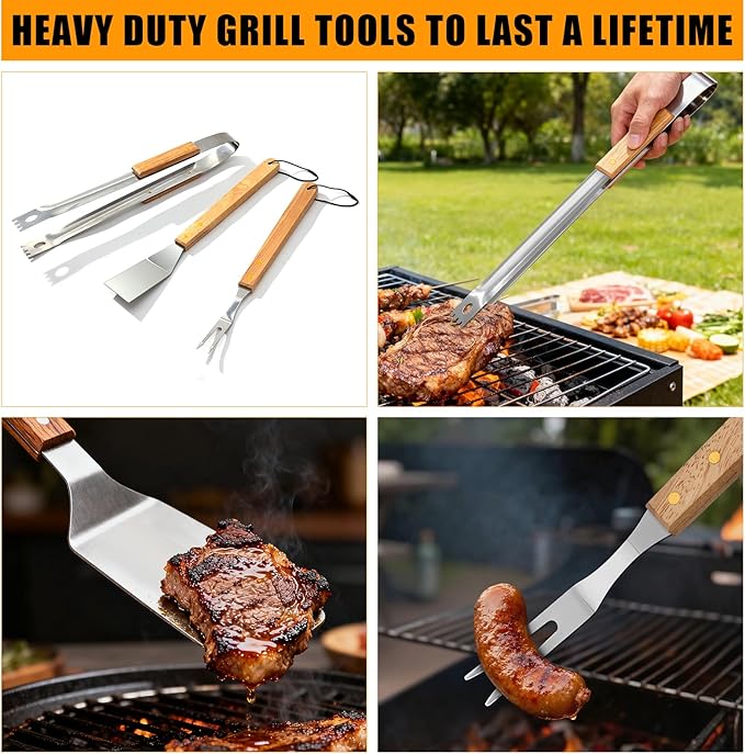 4PCS BBQ Blanket for Resting Meat, Grill Blanket with BBQ Tool Set, 15IN Reusable Smoker Meat Resting Blanket with Wide Mouth for Brisket Turkey, Ribs, Steak, Pork Shoulders