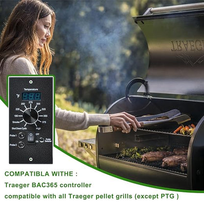 Digital Thermostat Kit Compatible with Traeger Pro Series Pellet Grills | Pro 34 20 22 Series Replacement Parts, Thermometer Control Panel, Dual Meat Probe BAC365, Temperature Controller Upgrade