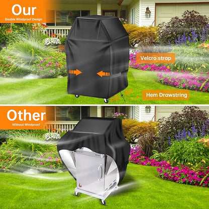 Aoretic Grill Cover, 40 inch BBQ Gas Grill Cover for Outdoor Grill, Charbroil Grill Cover Barbecue Waterproof, Anti-UV for Weber Char-Broil Monument, Dyna-glo Nexgrill Spun Polyester