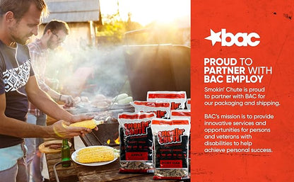 Smokin' Chute Apple Wood Chips for Smoker - Sweet & Mild Flavor - No Soaking Needed - BBQ Wood Chunks - Made in USA