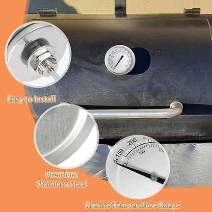74402 Thermometer for Pit Boss 700Classic, 820/1000 Series, Replace PB1230G | for Pit Boss PB700FB PB700D PB700S PB700SC PB820FB PB820D PB820D2 PB820D3, Replaces Pb1230g, 150-750°F, Waterproof/Fog-proof