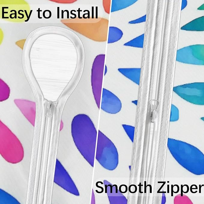 Colorful Fitted Round Tablecloth with Umbrella Hole and Zipper Spring or Summer Floral Outdoor Elastic Table Cloth 36"-44" Oil-Proof Waterproof Patio Table Cover for Picnic Party