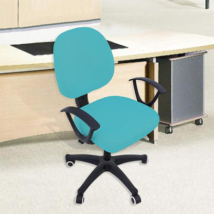 Smiry Office Computer Chair Covers for Desk Rotating Chair Protector | Stretch Jacquard Removable Washable Universal Slipcovers, Seat + Backrest Cover, Aqua
