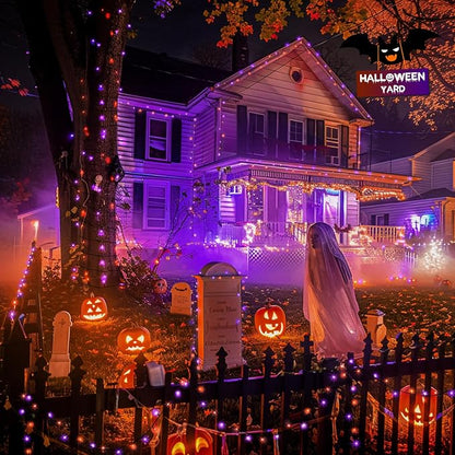 JMEXSUSS 800 LED Orange and Purple Halloween Lights Outdoor with 8 Modes | 272ft, Remote Control, Waterproof, Plug in Halloween String Lights, Halloween Tree Lights for Tree Party Halloween Decor