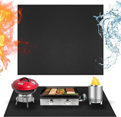 Heat Resistant Mats for Countertop fits Tabletop Grill, 36x30x0.02in, Black | 1022℉ Fireproof grill mat for countertop/table protection, fits gas/charcoal grills, pizza ovens, fits Blackstone & Ninja